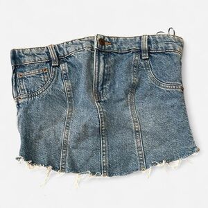 Zara Blue Denim Crop Top